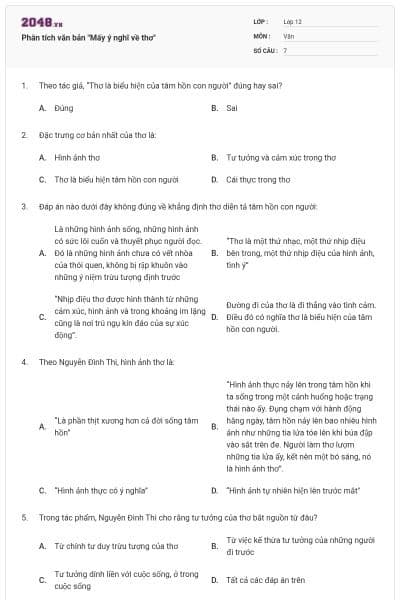 Phân tích văn bản "Mấy ý nghĩ về thơ"