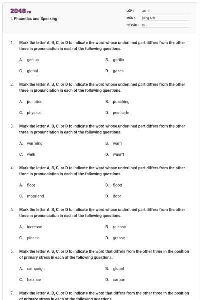 I. Phonetics and Speaking