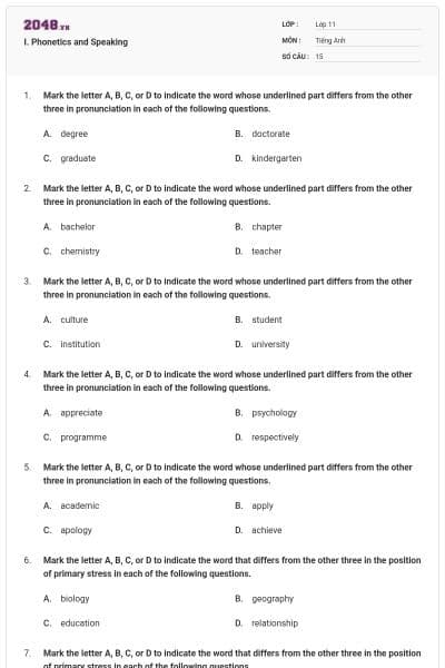 I. Phonetics and Speaking