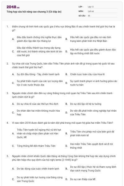 Tổng hợp câu hỏi nâng cao chương 3 (Có đáp án)