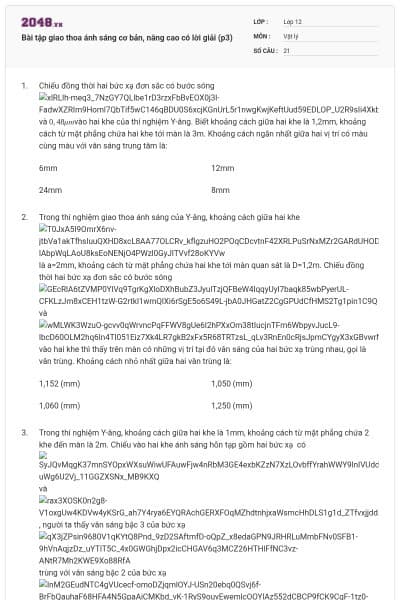 Bài tập giao thoa ánh sáng cơ bản, nâng cao có lời giải (p3)