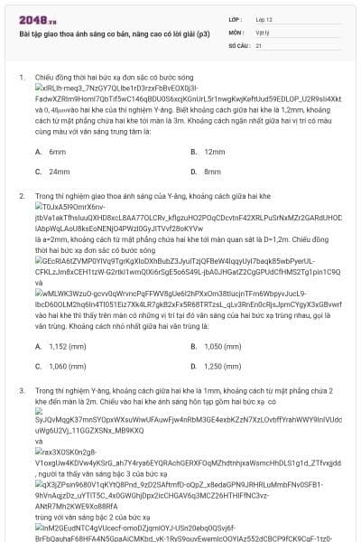 Bài tập giao thoa ánh sáng cơ bản, nâng cao có lời giải (p3)