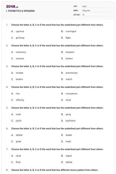 I. PHONETICS & SPEAKING