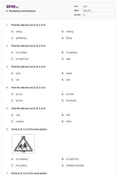 II. Vocabulary and Grammar