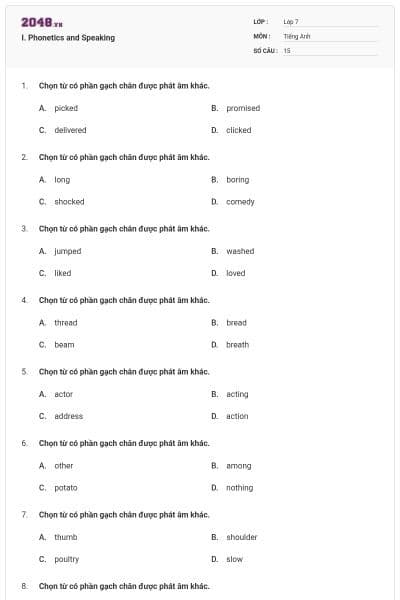 I. Phonetics and Speaking