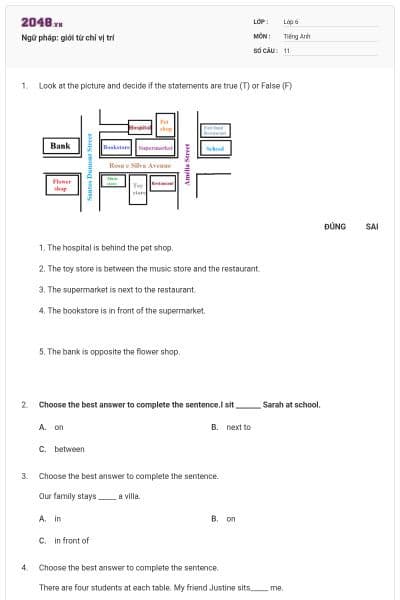 Ngữ pháp: giới từ chỉ vị trí