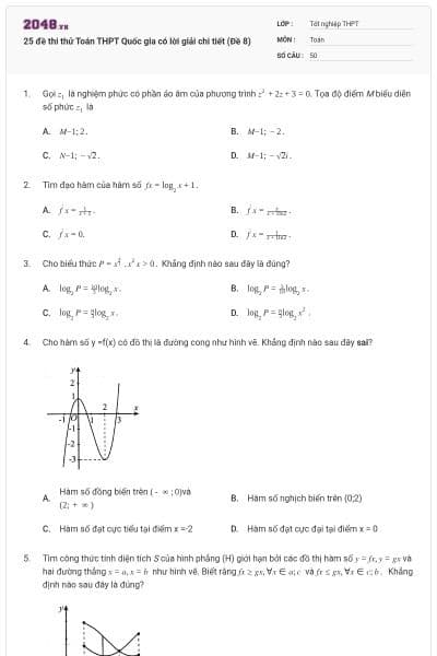 25 đề thi thử Toán THPT Quốc gia có lời giải chi tiết (Đề 8)