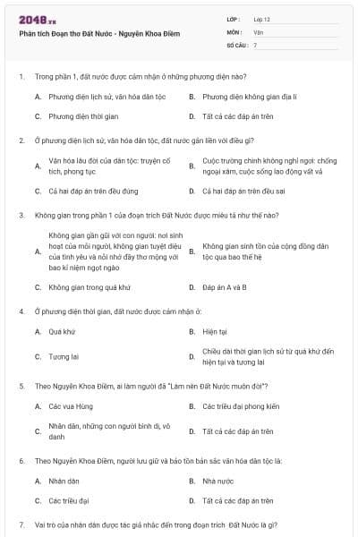 Phân tích Đoạn thơ Đất Nước - Nguyễn Khoa Điềm