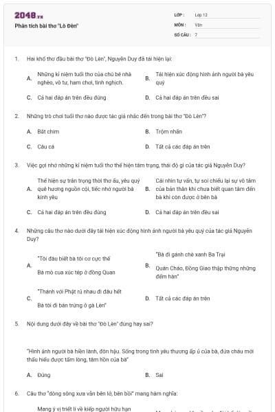 Phân tích bài thơ "Lò Đèn"