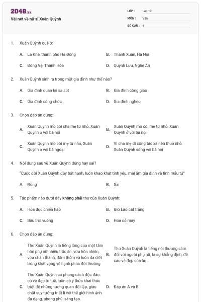 Vài nét về nữ sĩ Xuân Quỳnh