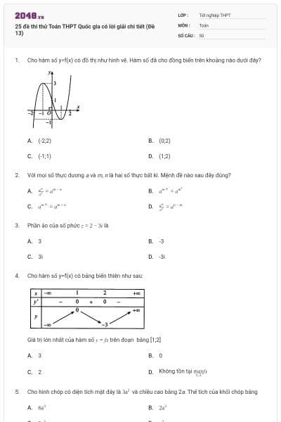 25 đề thi thử Toán THPT Quốc gia có lời giải chi tiết (Đề 13)
