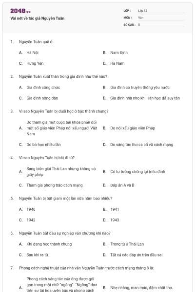 Vài nét về tác giả Nguyễn Tuân