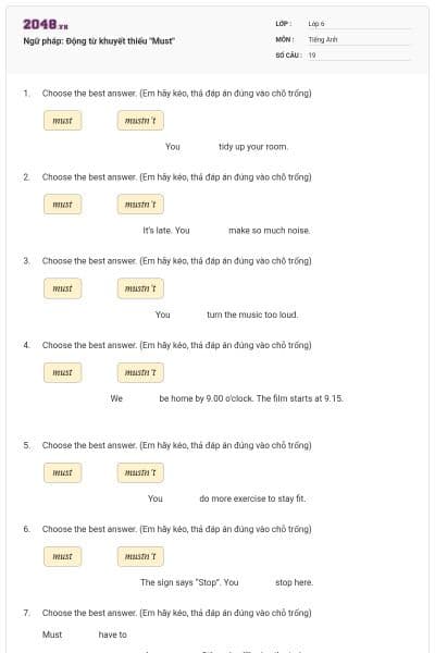 Ngữ pháp: Động từ khuyết thiếu "Must"