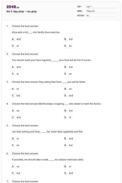 Bài 3: Ngư pháp – câu ghép