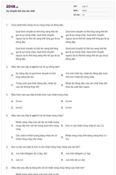 Sự chuyển thể của các chất