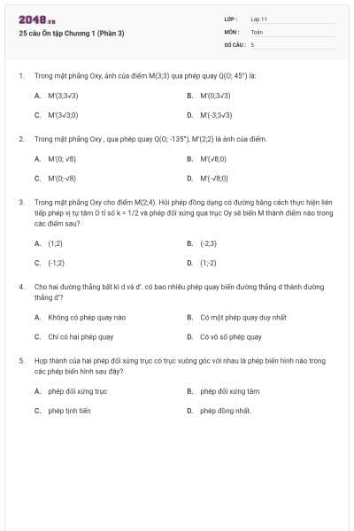 25 câu Ôn tập Chương 1 (Phần 3)