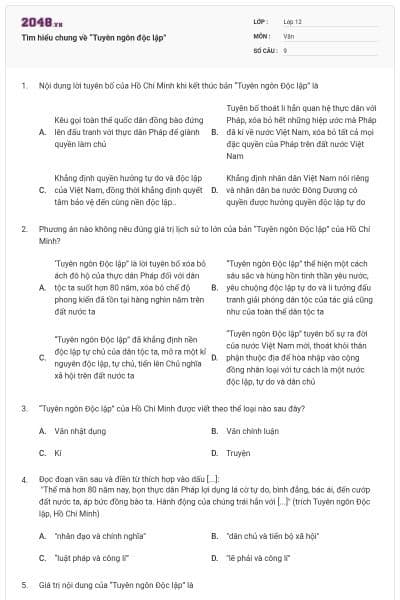 Tìm hiểu chung về “Tuyên ngôn độc lập”