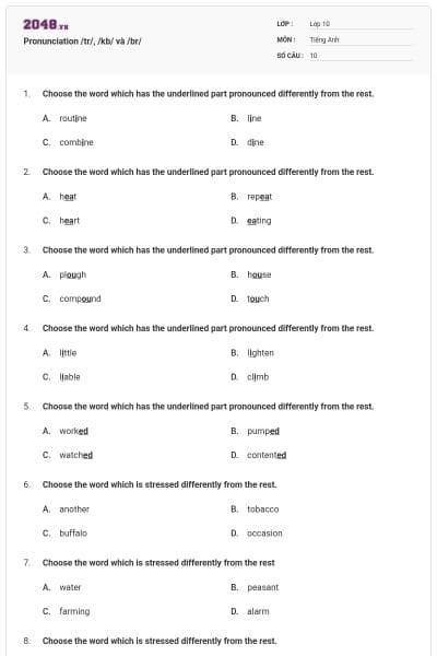 Pronunciation /tr/, /kb/ và /br/