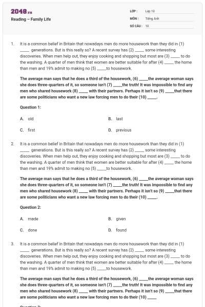 Reading – Family Life