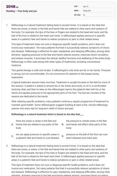 Reading – Your body and you