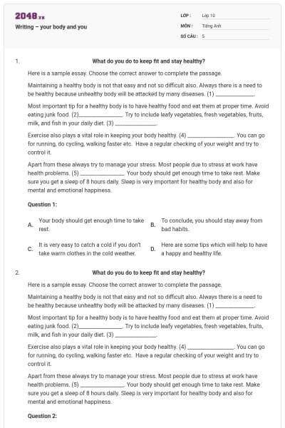 Writing – your body and you