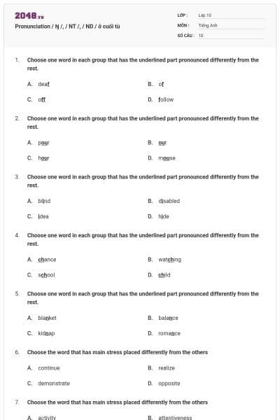 Pronunciation / Ŋ /, / NT /, / ND / ở cuối từ