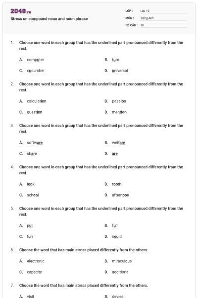 Stress on compound noun and noun phrase