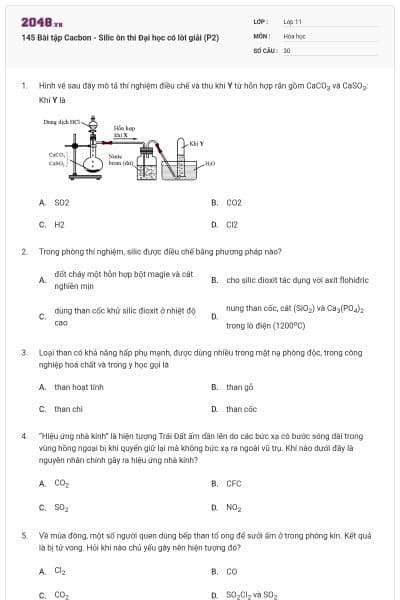 145 Bài tập Cacbon - Silic ôn thi Đại học có lời giải (P2)
