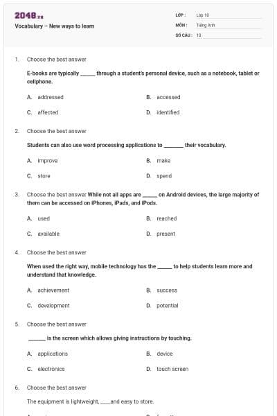 Vocabulary – New ways to learn