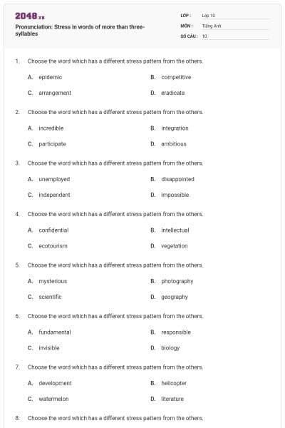 Pronunciation: Stress in words of more than three-syllables