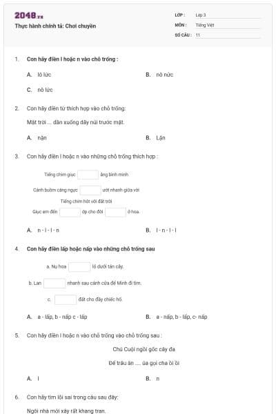 Thực hành chính tả: Chơi chuyền