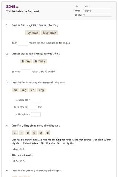 Thực hành chính tả: Ông ngoại