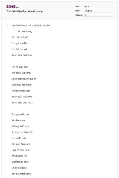 Thực hành tập đọc: Vẽ quê hương