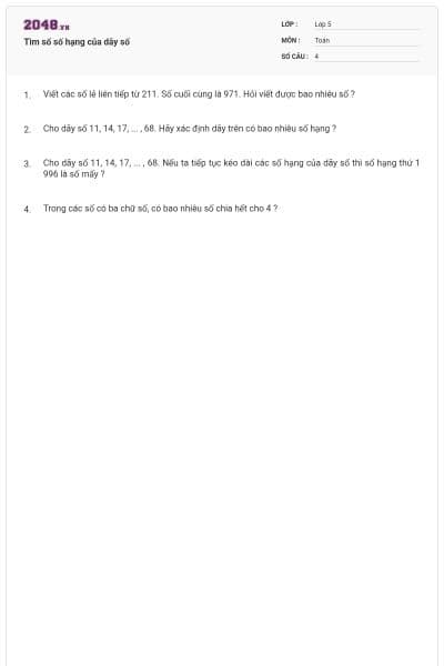 Tìm số số hạng của dãy số