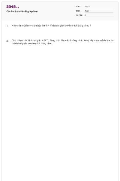 Các bài toán về cắt ghép hình