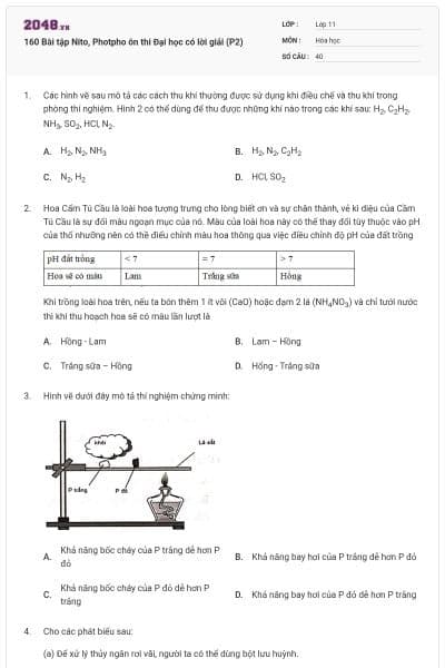 160 Bài tập Nito, Photpho ôn thi Đại học có lời giải (P2)