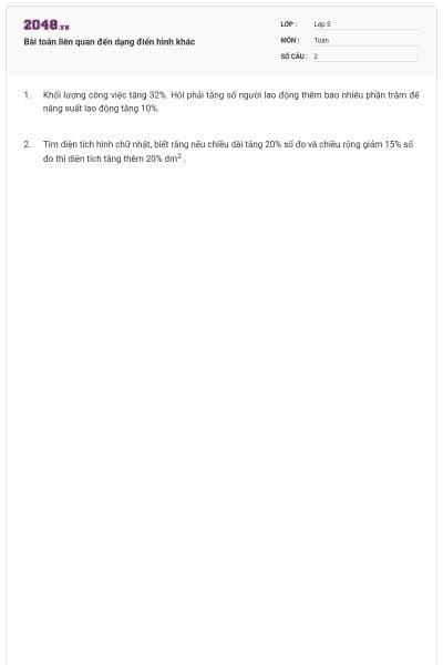 Bài toán liên quan đến dạng điển hình khác