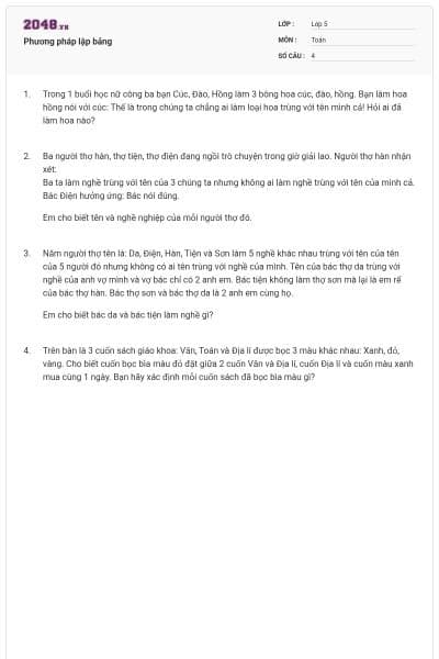 Phương pháp lập bảng