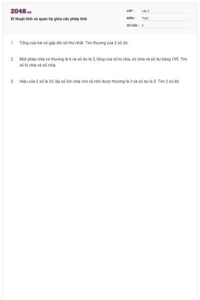 Kĩ thuật tính và quan hệ giữa các phép tính