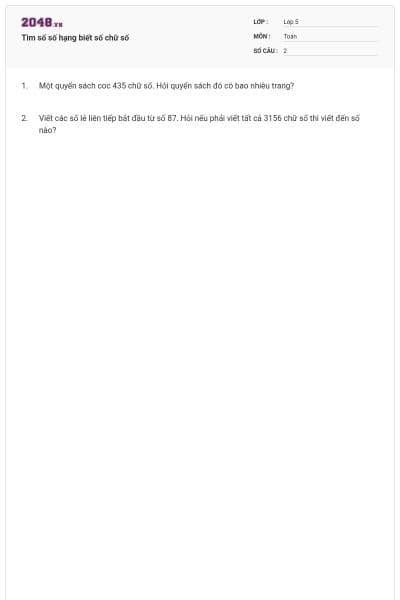 Tìm số số hạng biết số chữ số