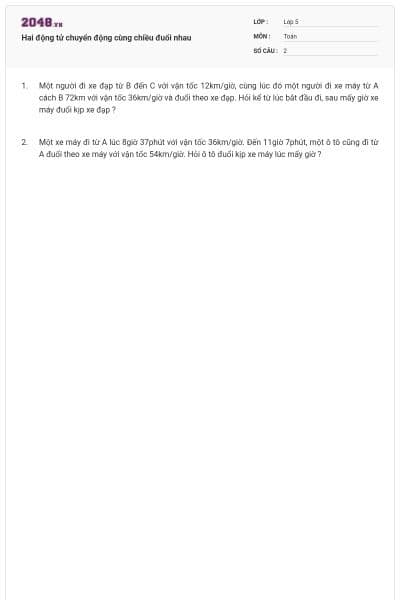 Hai động tử chuyển động cùng chiều đuổi nhau