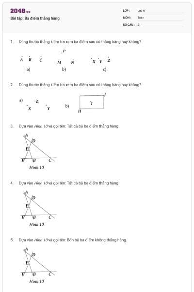 Bài tập: Ba điểm thẳng hàng