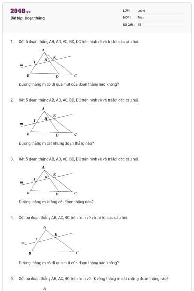 Bài tập: Đoạn thẳng