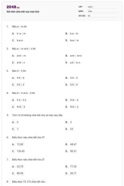 Xét tính chia hết của một tích