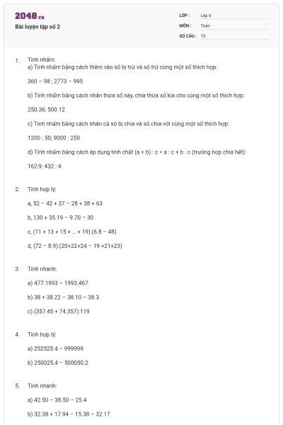 Bài luyện tập số 2