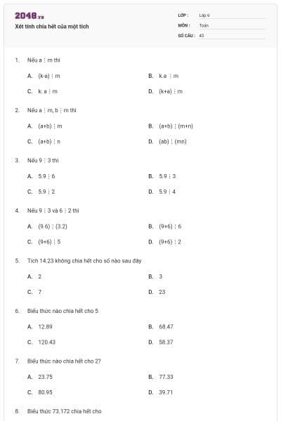 Xét tính chia hết của một tích