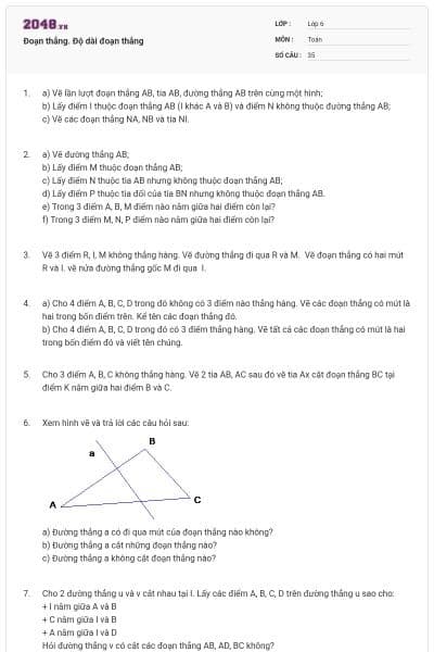 Đoạn thẳng. Độ dài đoạn thẳng