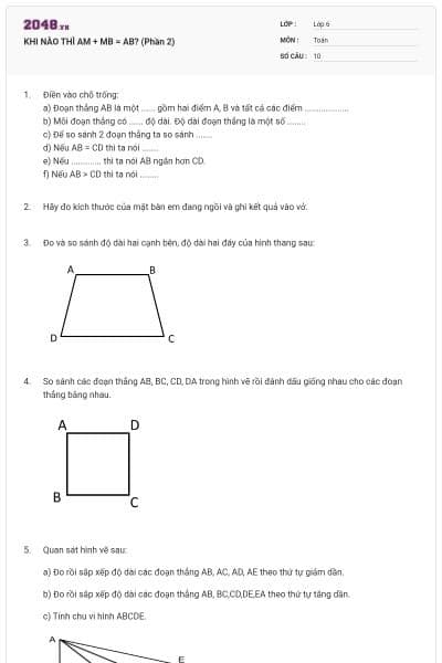 KHI NÀO THÌ AM + MB = AB? (Phần 2)