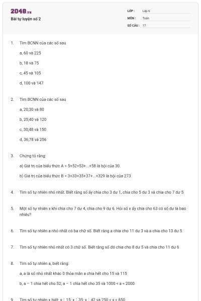 Bài tự luyện số 2