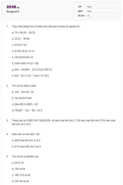 Ôn tập số 2